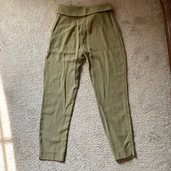 Mango MNG Suit Folded Waist Trousers, US Size XXS, Olive Green - Picture 2 of 4